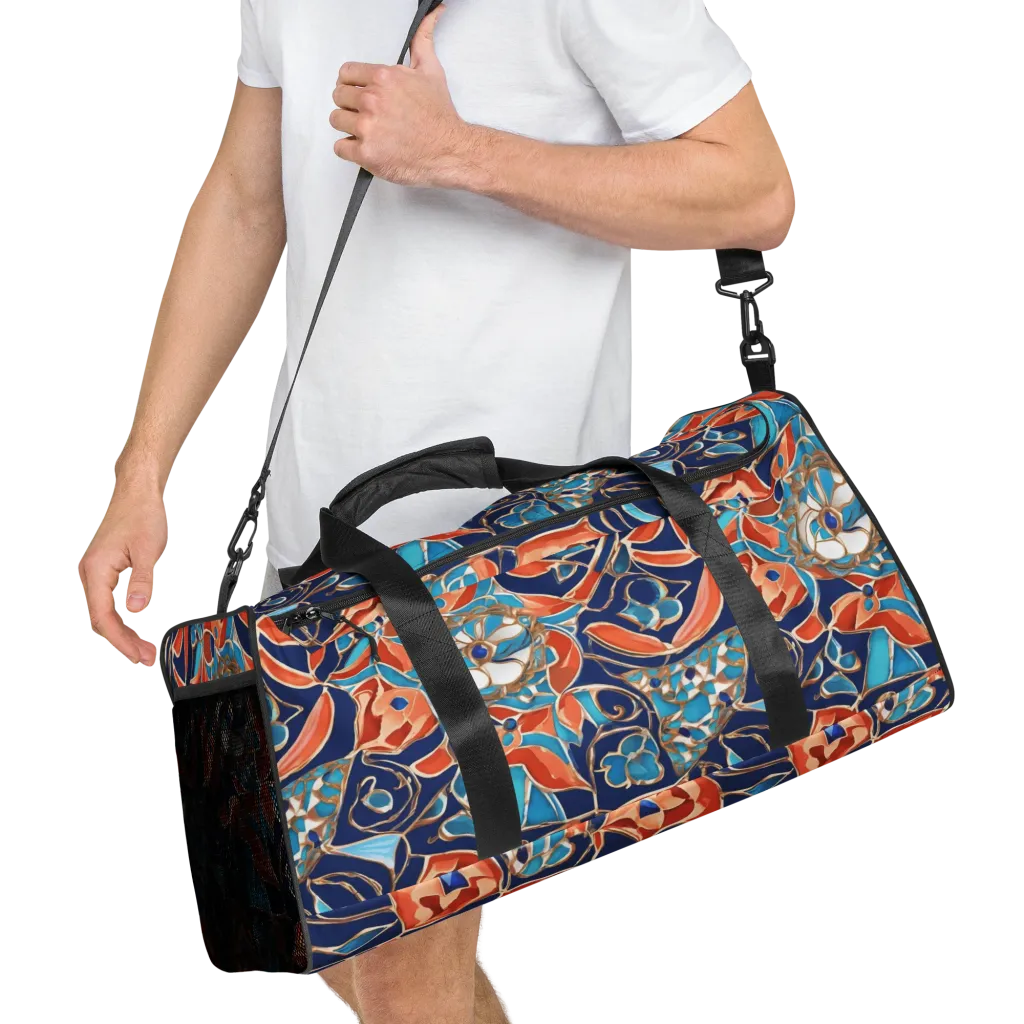 Lacquered Bloom on Duffle Bag — Right Front
