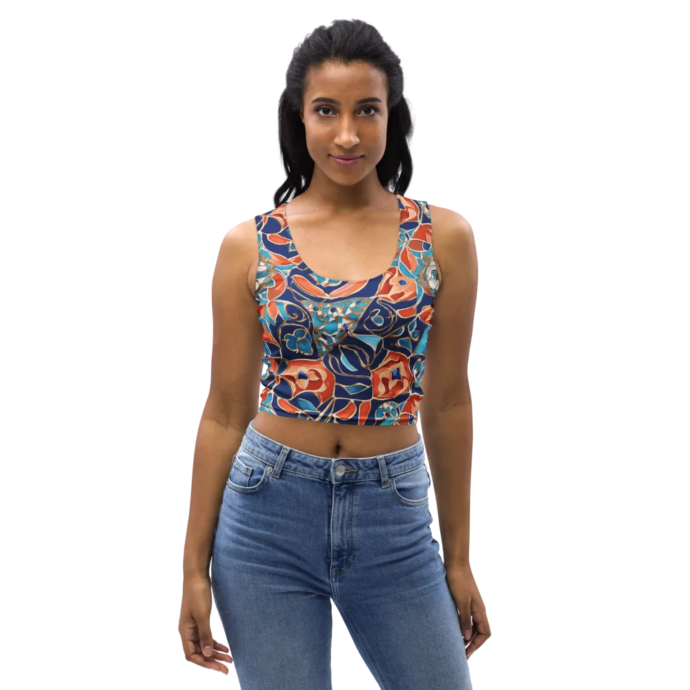 Lacquered Bloom on Crop Top — Front