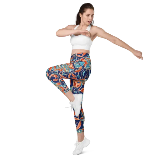 Lacquered Bloom on a Leggings with Pockets