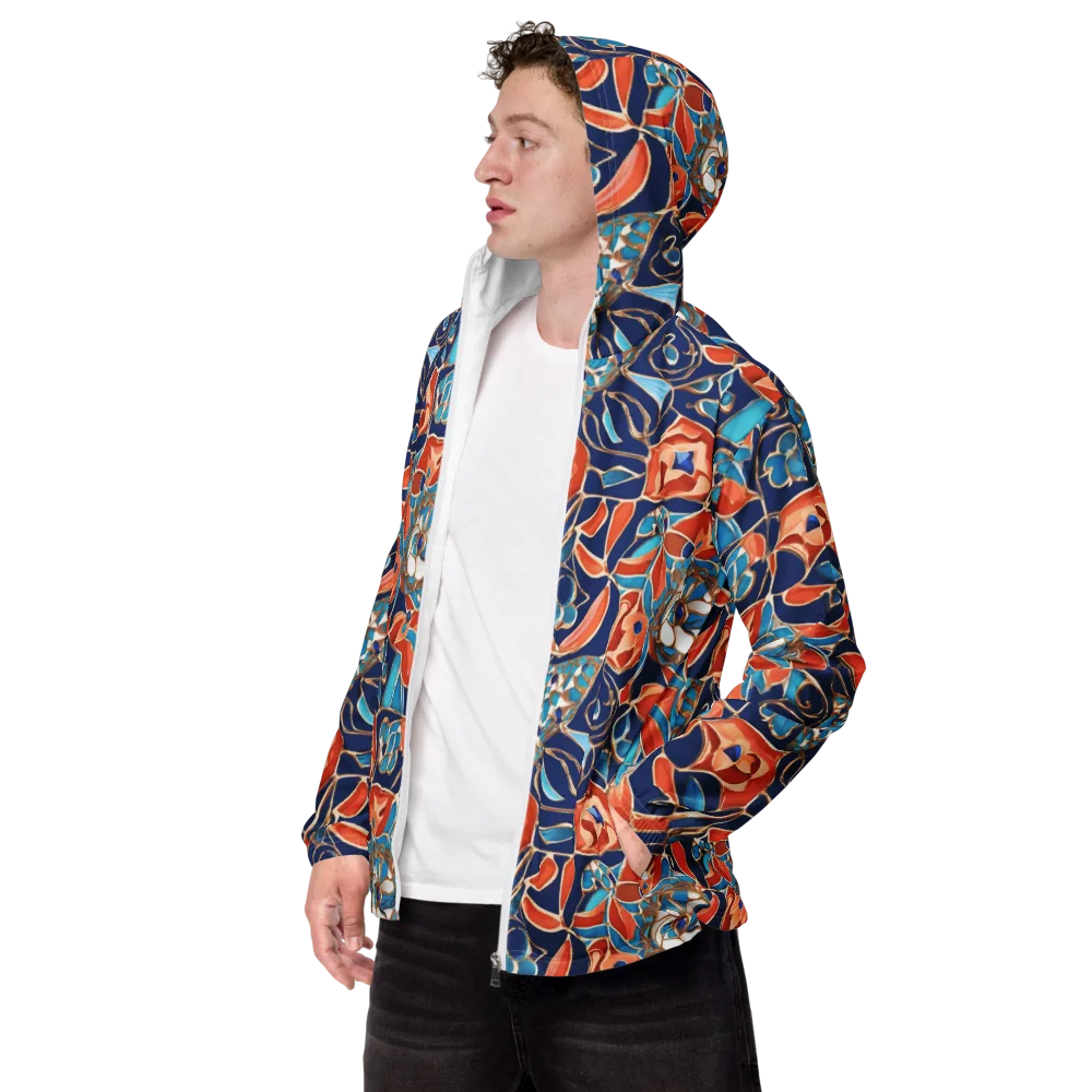 Lacquered Bloom on Men's Windbreaker — Left Front