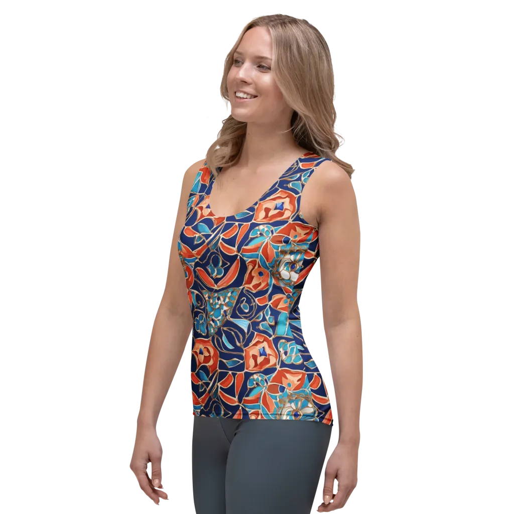 Lacquered Bloom on Women's Tank Top — Left Front
