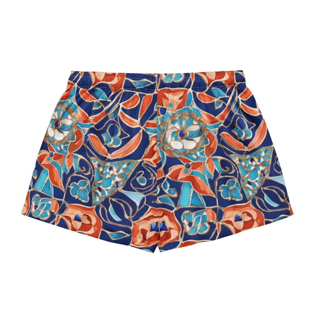 Lacquered Bloom on Women's Pajama Shorts — Back