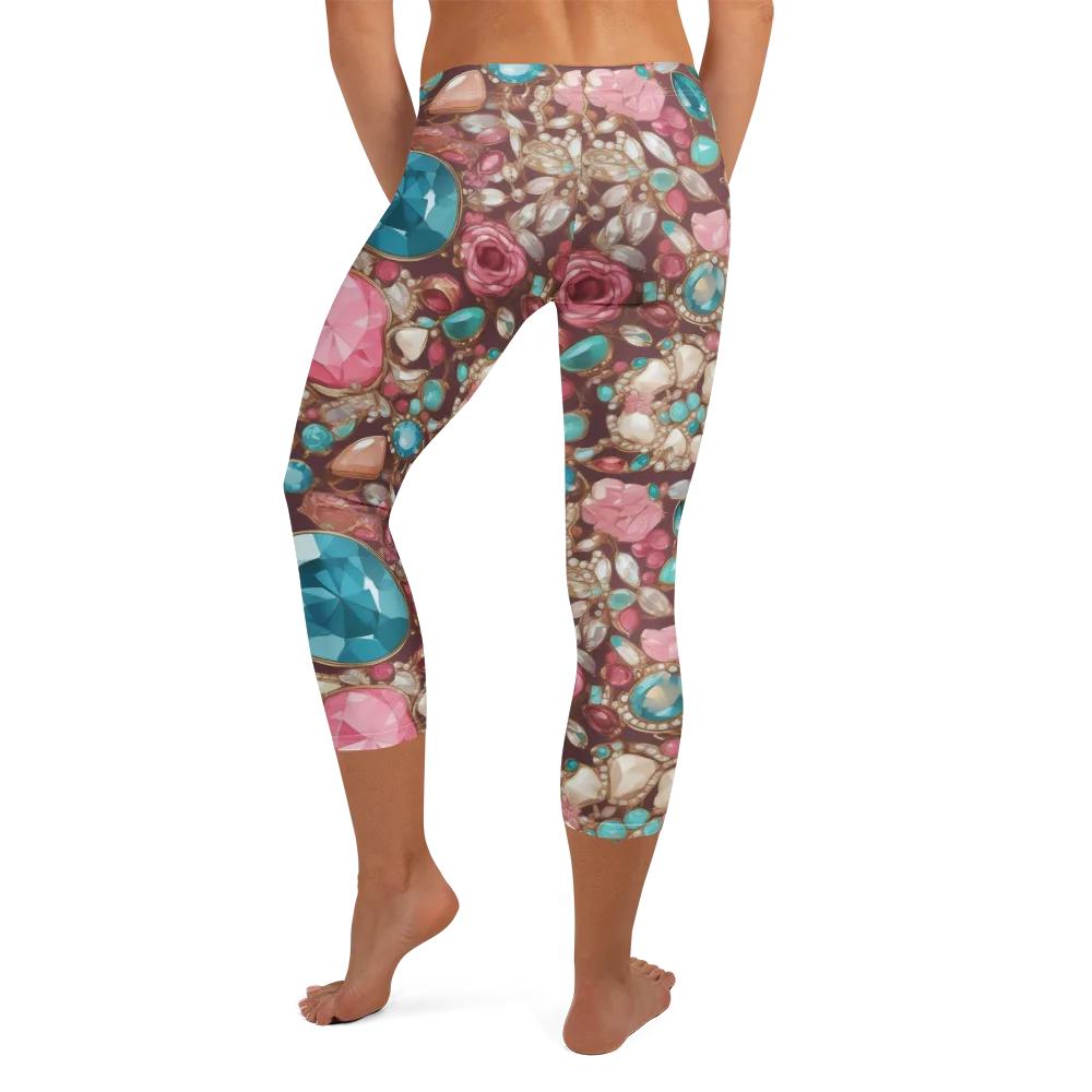 Jewel Box Bloom on Capri Leggings — Back