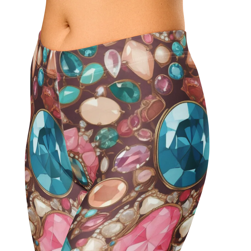 Jewel Box Bloom on Capri Leggings — Zoomed-in
