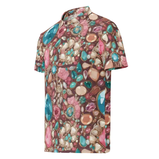 Jewel Box Bloom on a Men's Slim Fit Polo Shirt