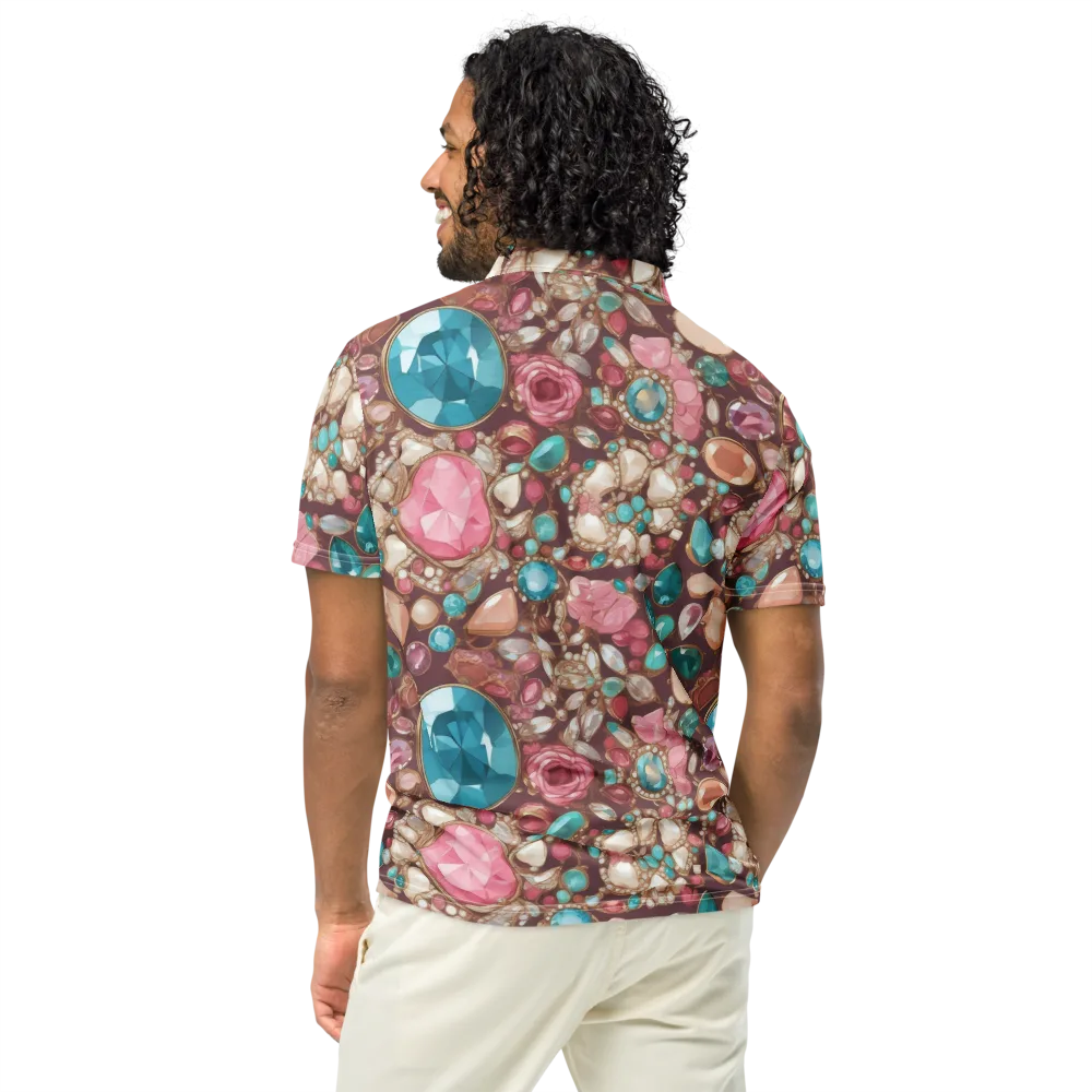 Jewel Box Bloom on Men's Slim Fit Polo Shirt — Back