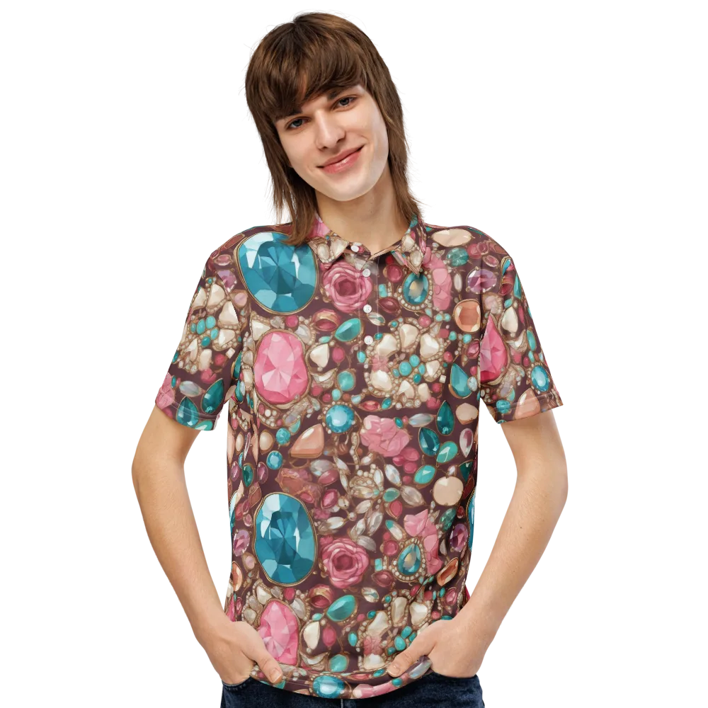 Jewel Box Bloom on Men's Slim Fit Polo Shirt — Front