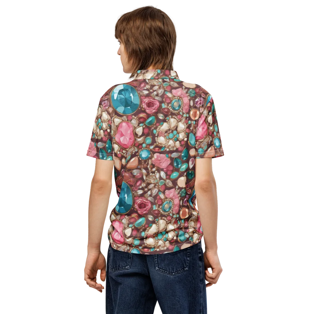 Jewel Box Bloom on Men's Slim Fit Polo Shirt — Back