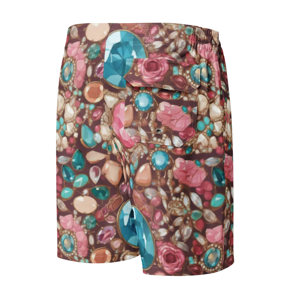 Jewel Box Bloom on Men's Board Shorts — Back