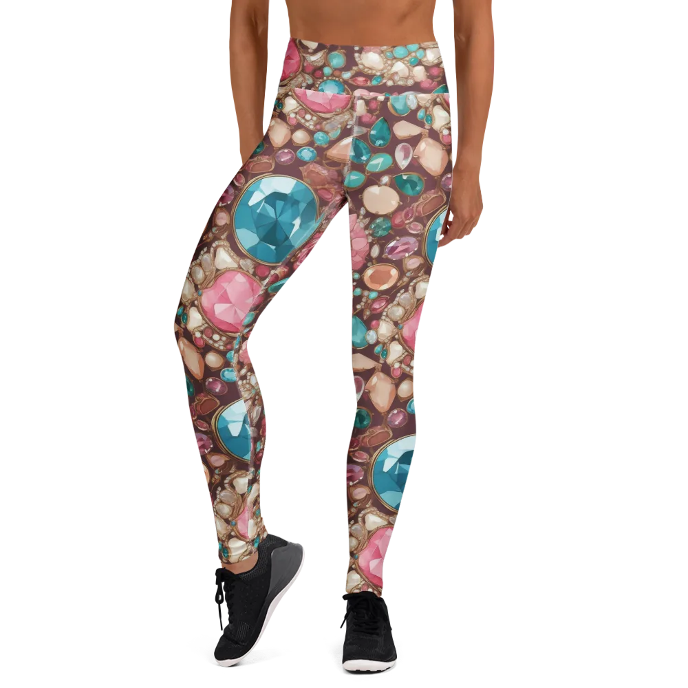 Jewel Box Bloom on Yoga Leggings — Front