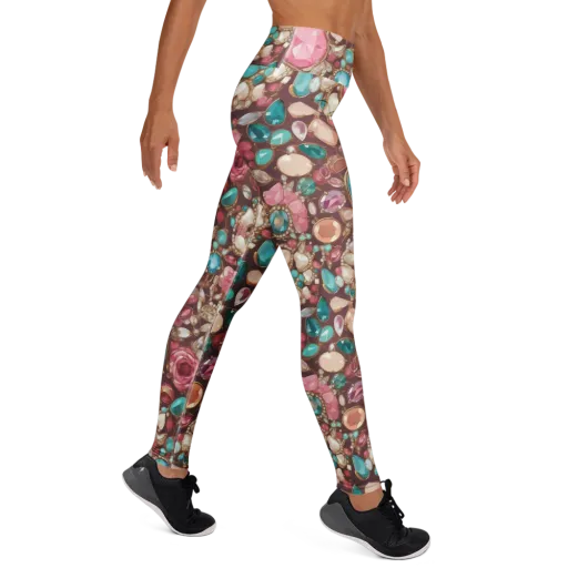 Jewel Box Bloom on a Yoga Leggings