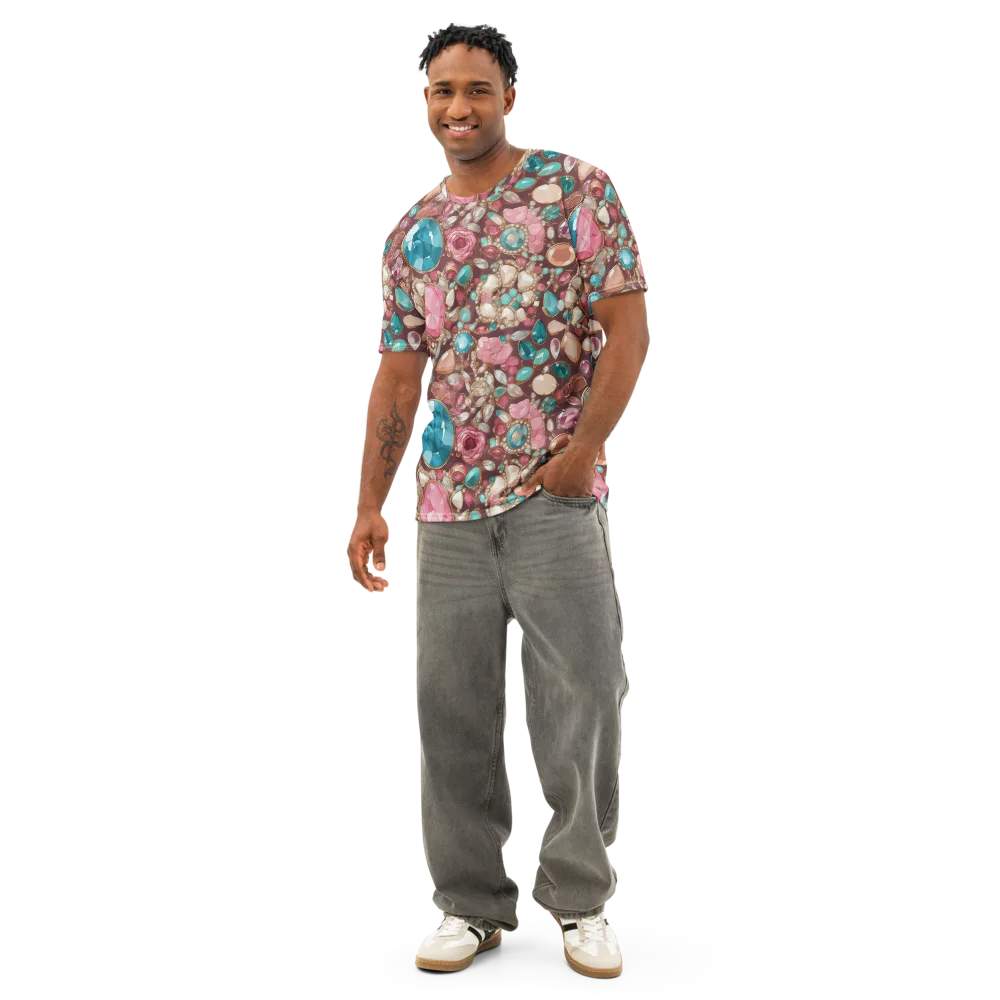 Jewel Box Bloom on Men's Cotton Crew Neck T-Shirt — Front