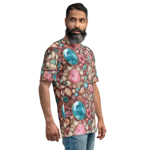 Jewel Box Bloom on a Men's Crew Neck T-Shirt