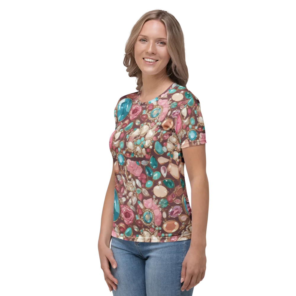 Jewel Box Bloom on Women's Crew Neck T-Shirt — Left