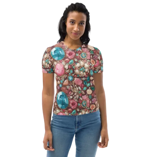 Jewel Box Bloom on a Women's Crew Neck T-Shirt