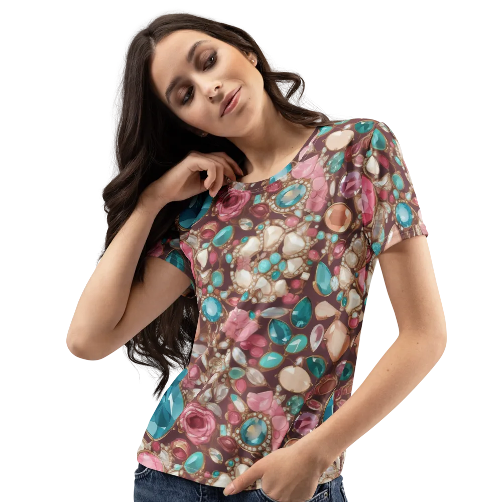 Jewel Box Bloom on Women's Crew Neck T-Shirt — Left Front