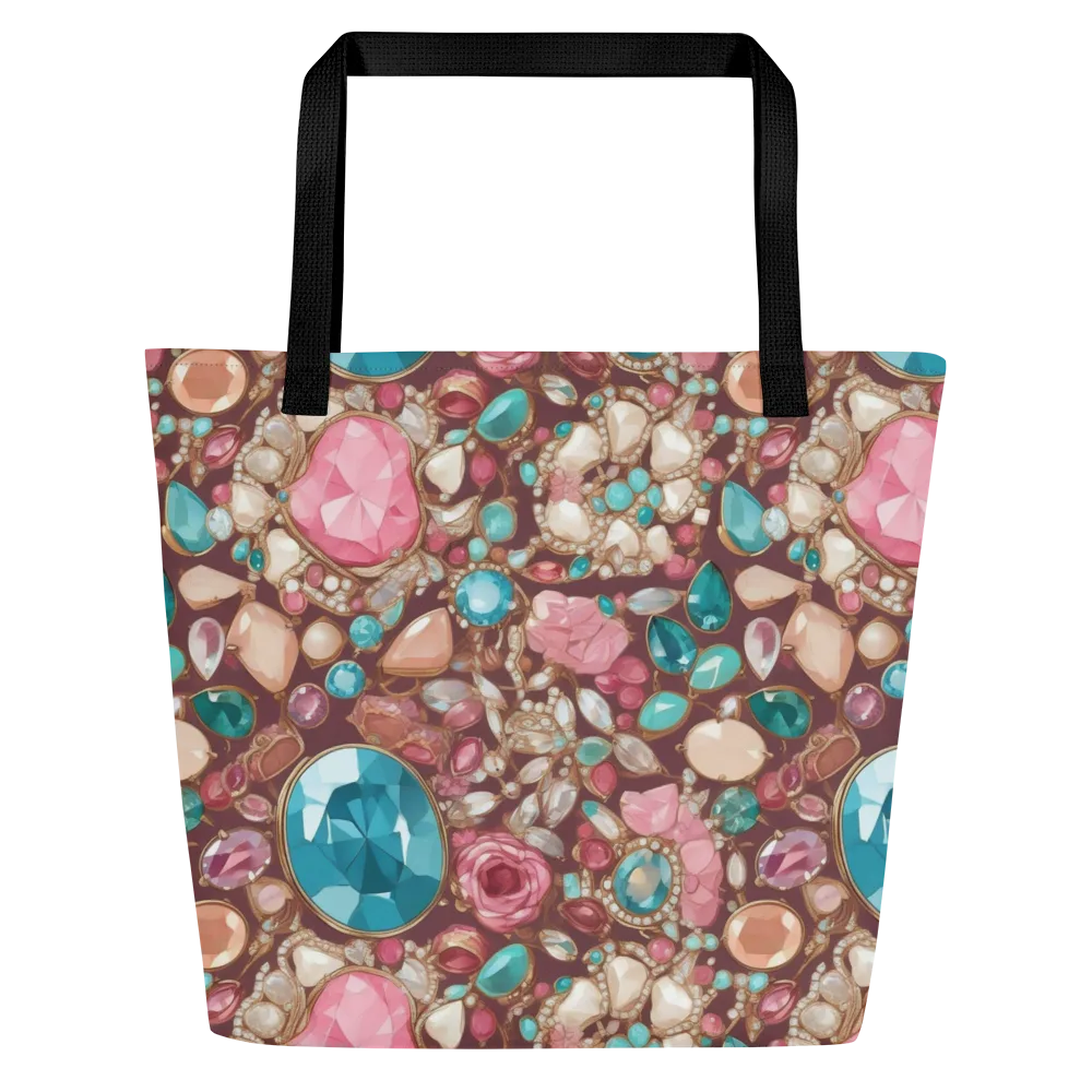 Jewel Box Bloom on Large Tote Bag W/ Pocket — Front