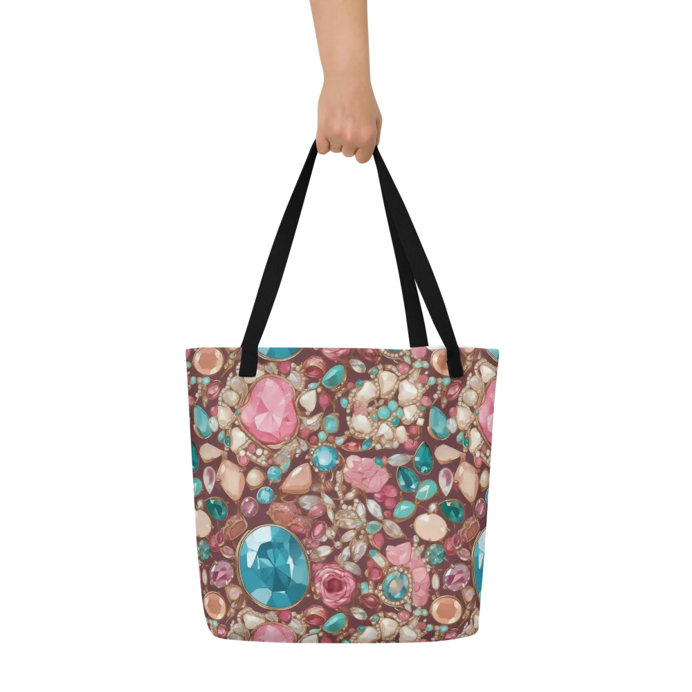 Jewel Box Bloom on Large Tote Bag W/ Pocket — Front