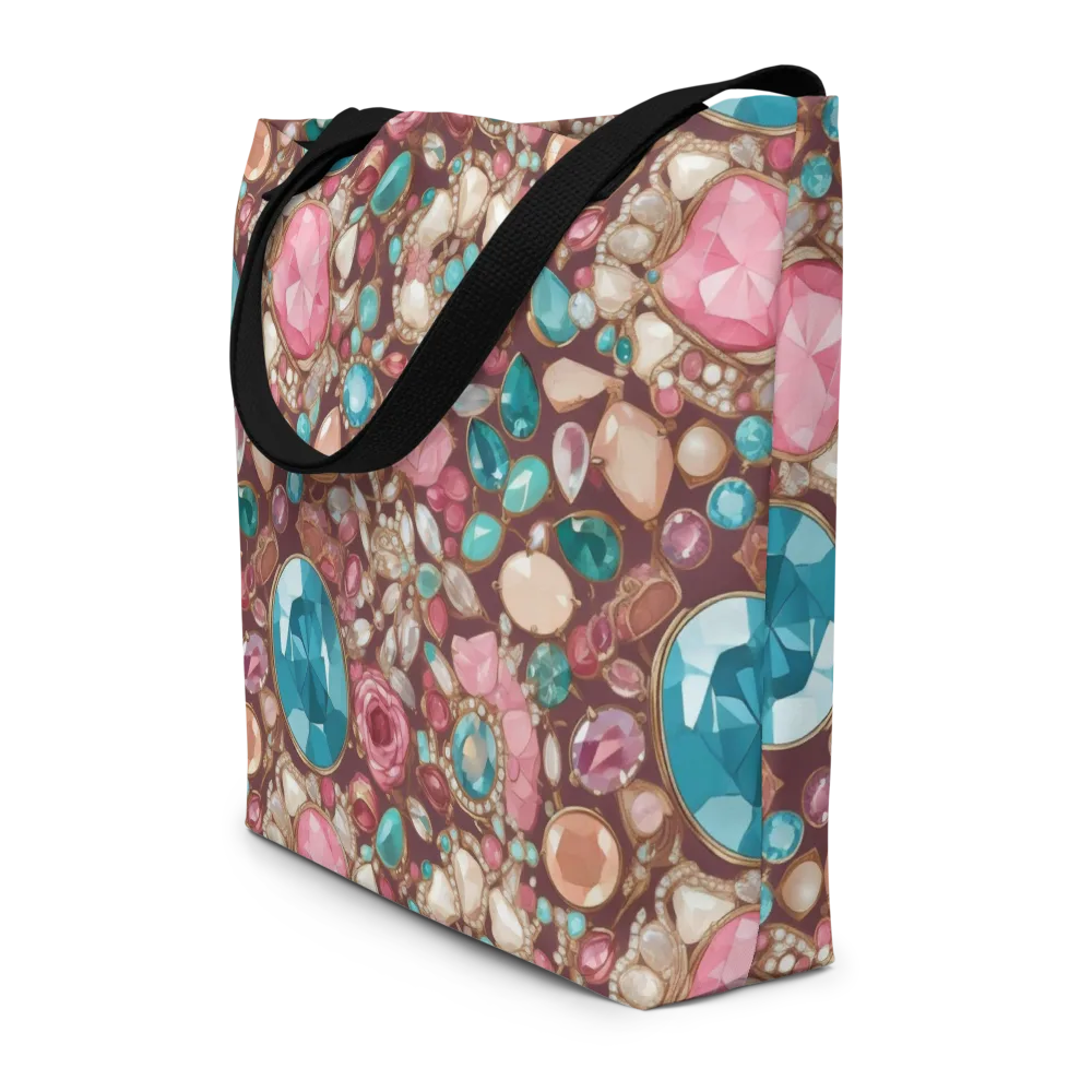 Jewel Box Bloom on Large Tote Bag W/ Pocket — Front