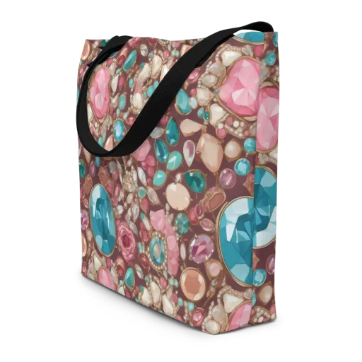 Jewel Box Bloom on a Large Tote Bag W/ Pocket