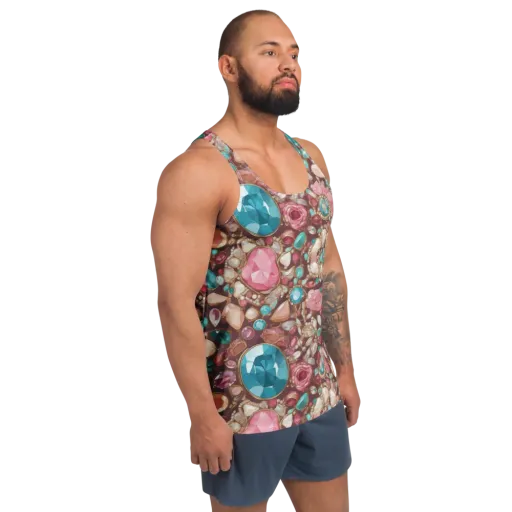 Jewel Box Bloom on a Men's Tank Top
