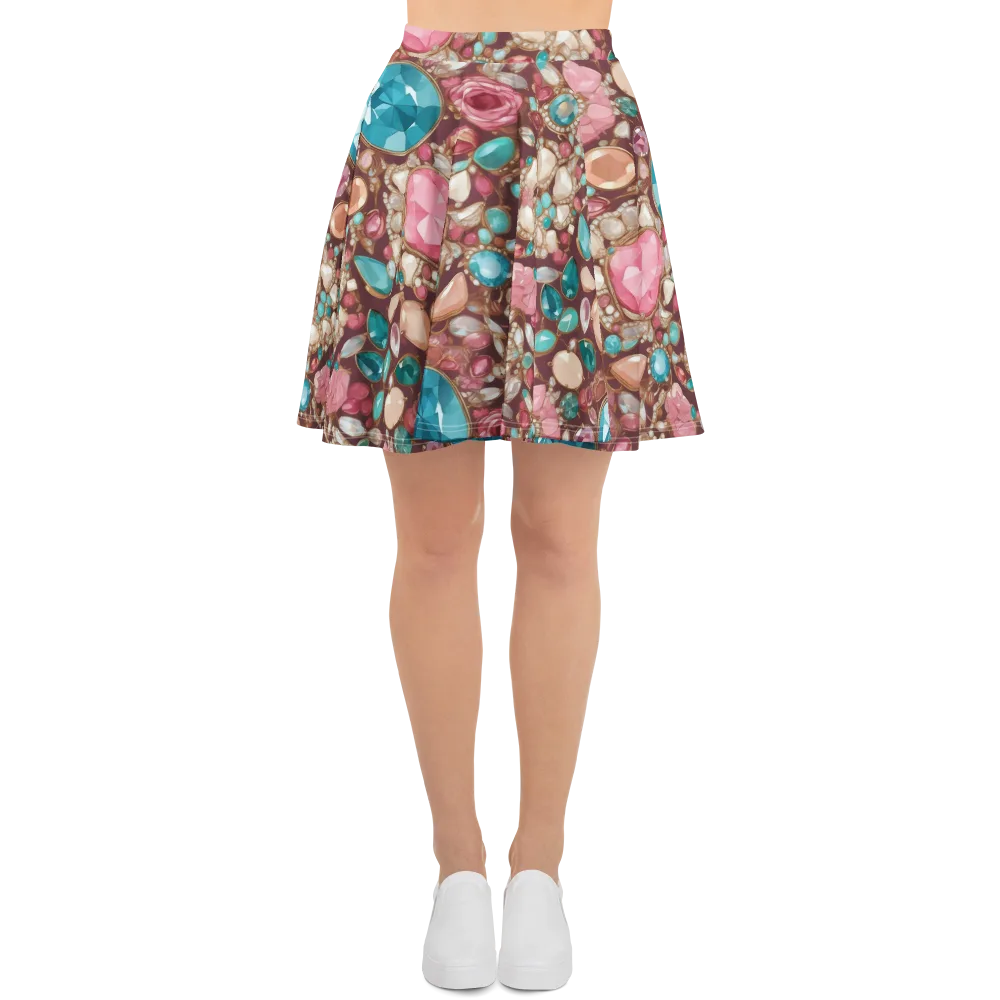 Jewel Box Bloom on Skater Skirt — Front