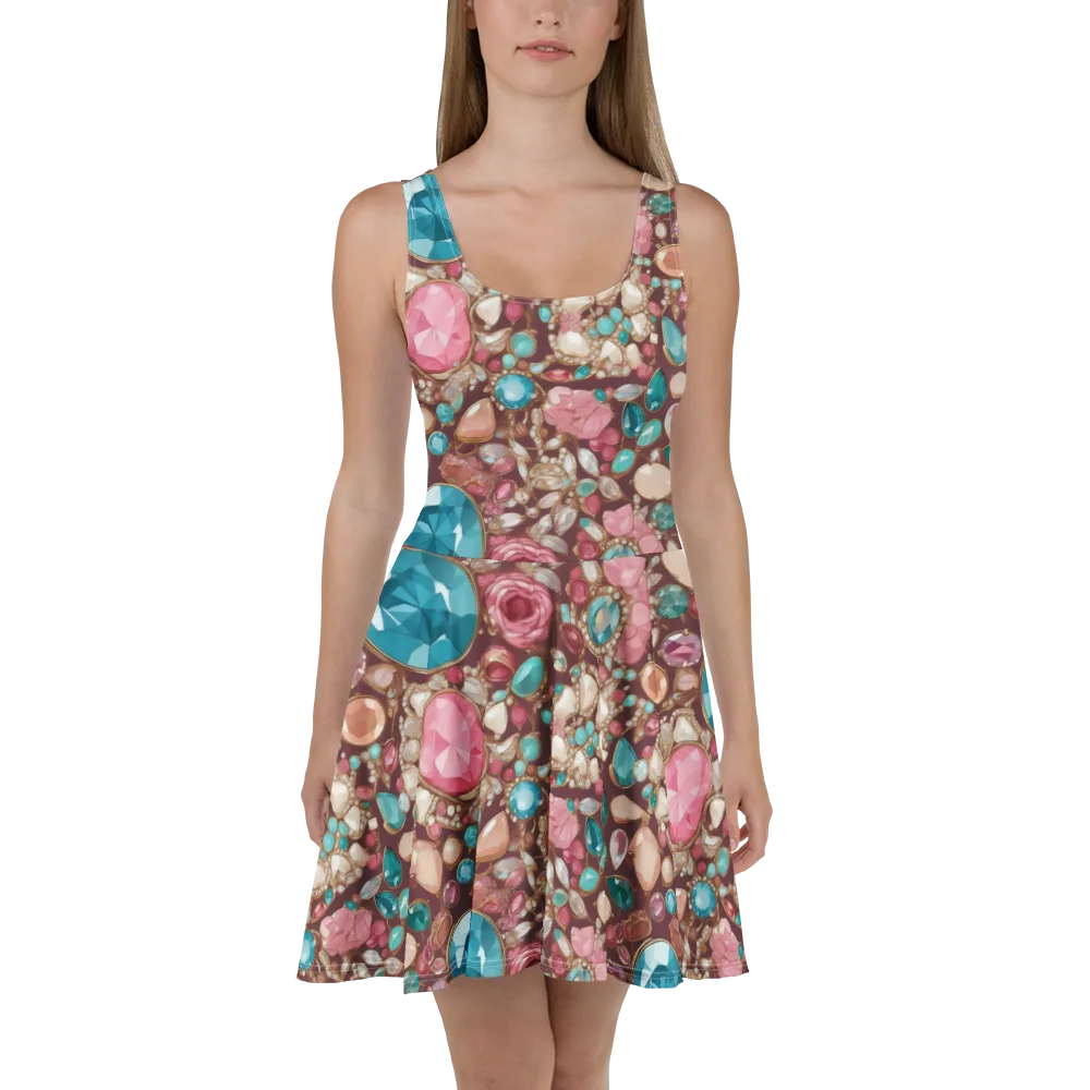 Jewel Box Bloom on Skater Dress — Front
