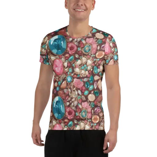 Jewel Box Bloom on a Men's Athletic T-Shirt