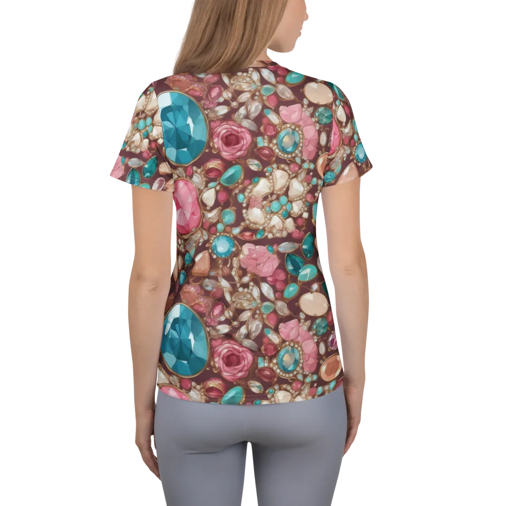 Jewel Box Bloom on Women's Athletic T-Shirt — Back