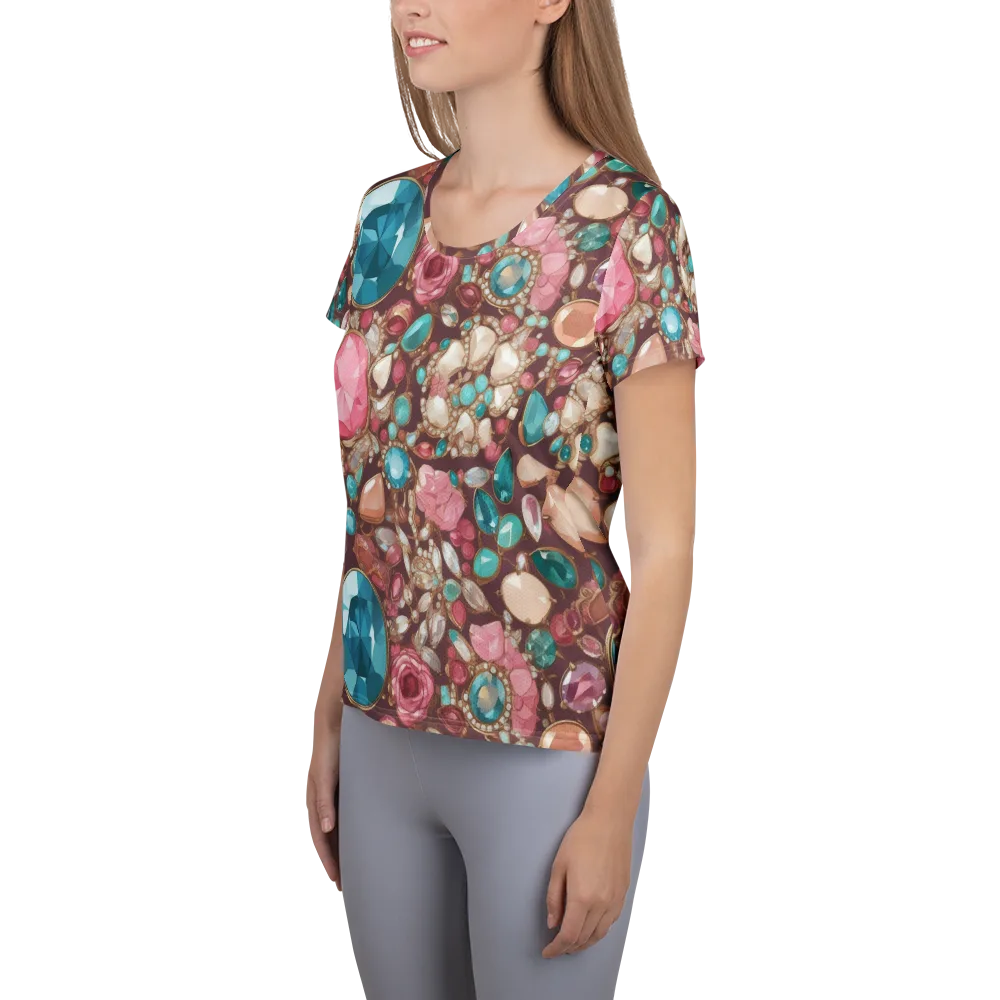 Jewel Box Bloom on Women's Athletic T-Shirt — Left