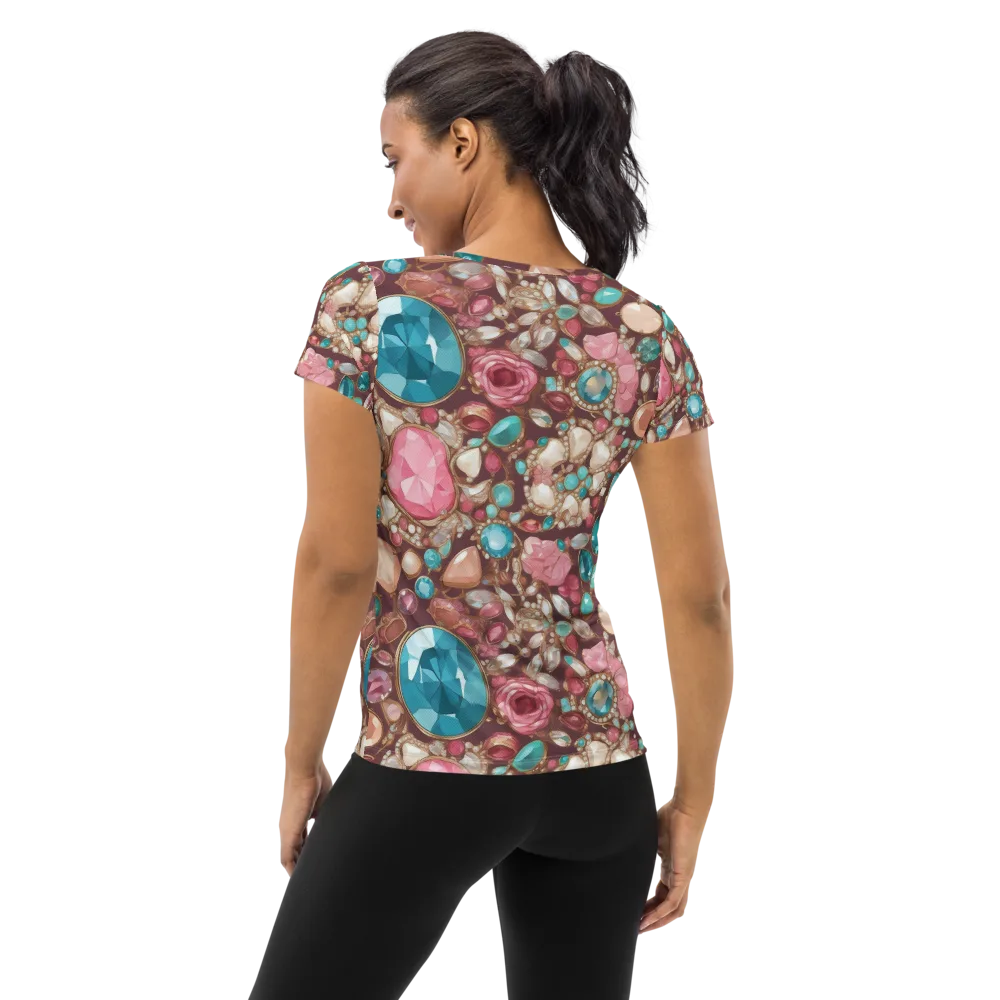 Jewel Box Bloom on Women's Athletic T-Shirt — Back