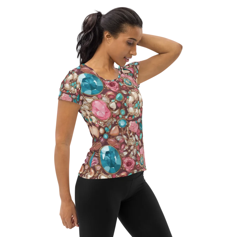Jewel Box Bloom on Women's Athletic T-Shirt — Right