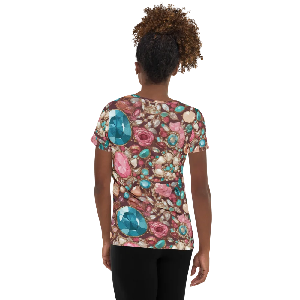 Jewel Box Bloom on Women's Athletic T-Shirt — Back