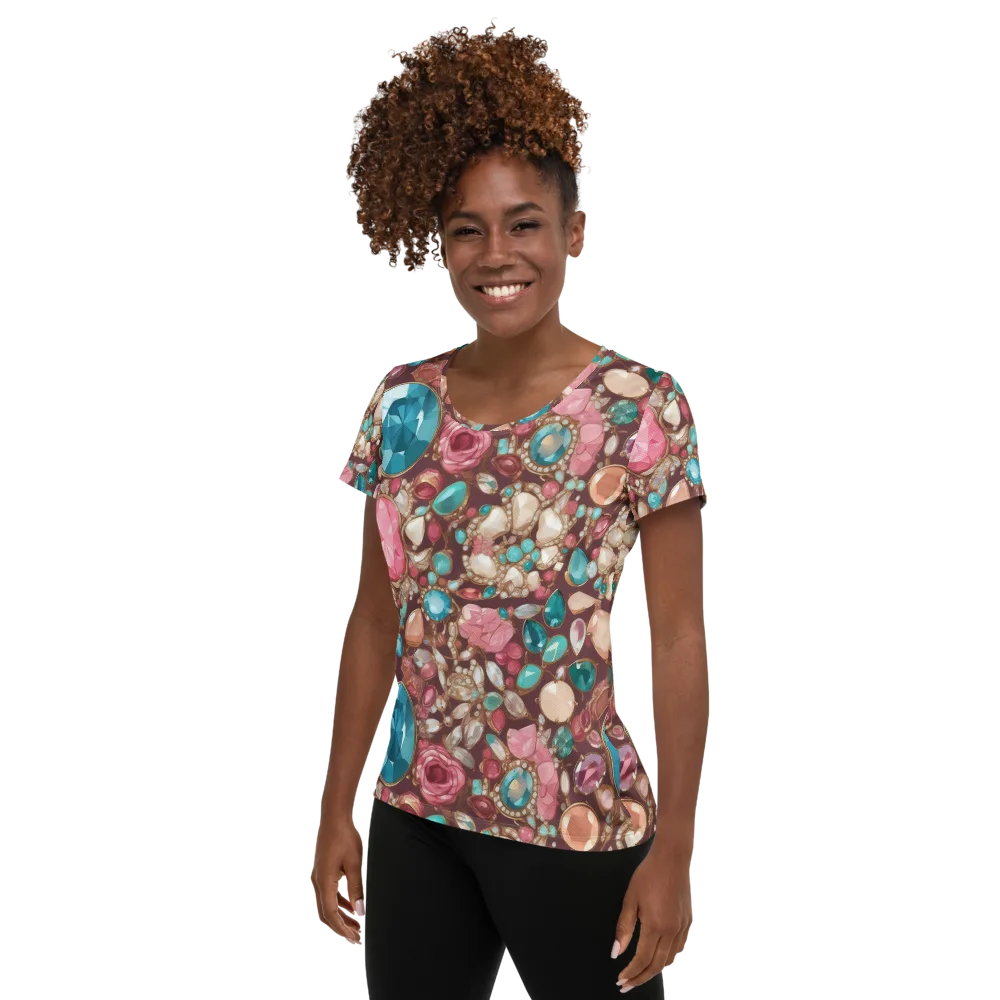 Jewel Box Bloom on Women's Athletic T-Shirt — Left