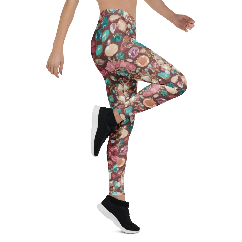 Jewel Box Bloom on Leggings — Right
