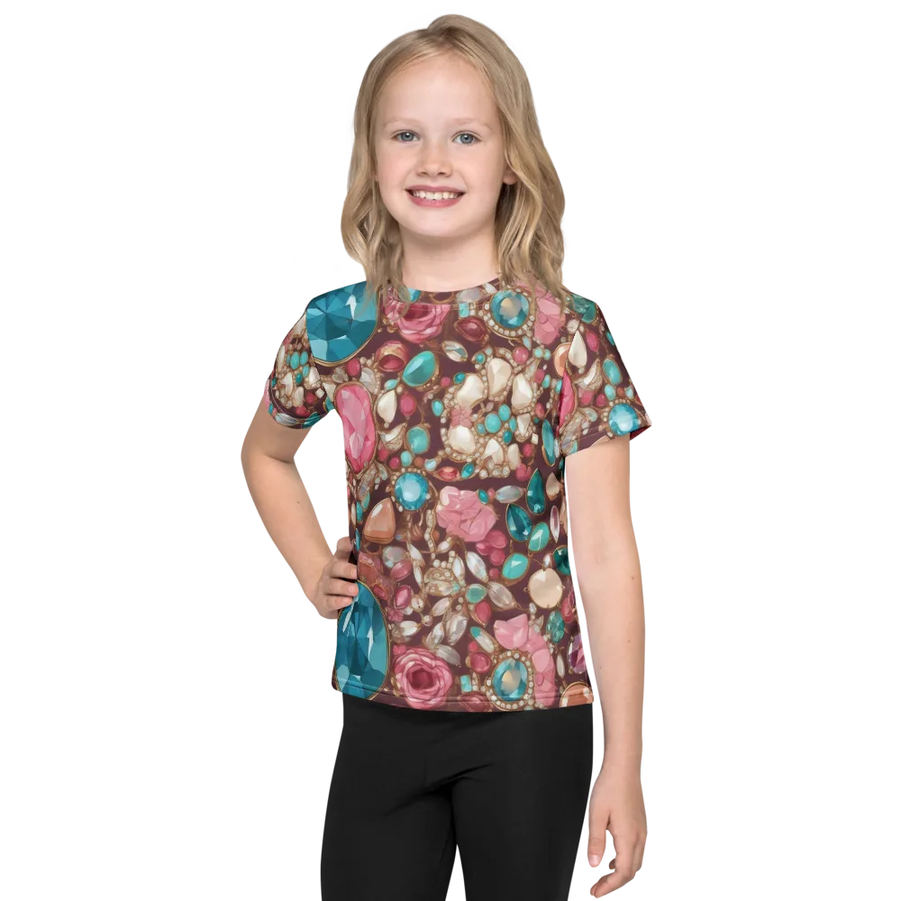 Jewel Box Bloom on Kids Crew Neck T-Shirt — Front
