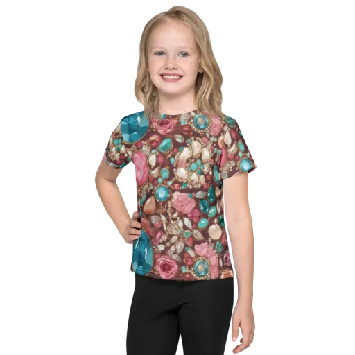 Jewel Box Bloom on a Kids Crew Neck T-Shirt