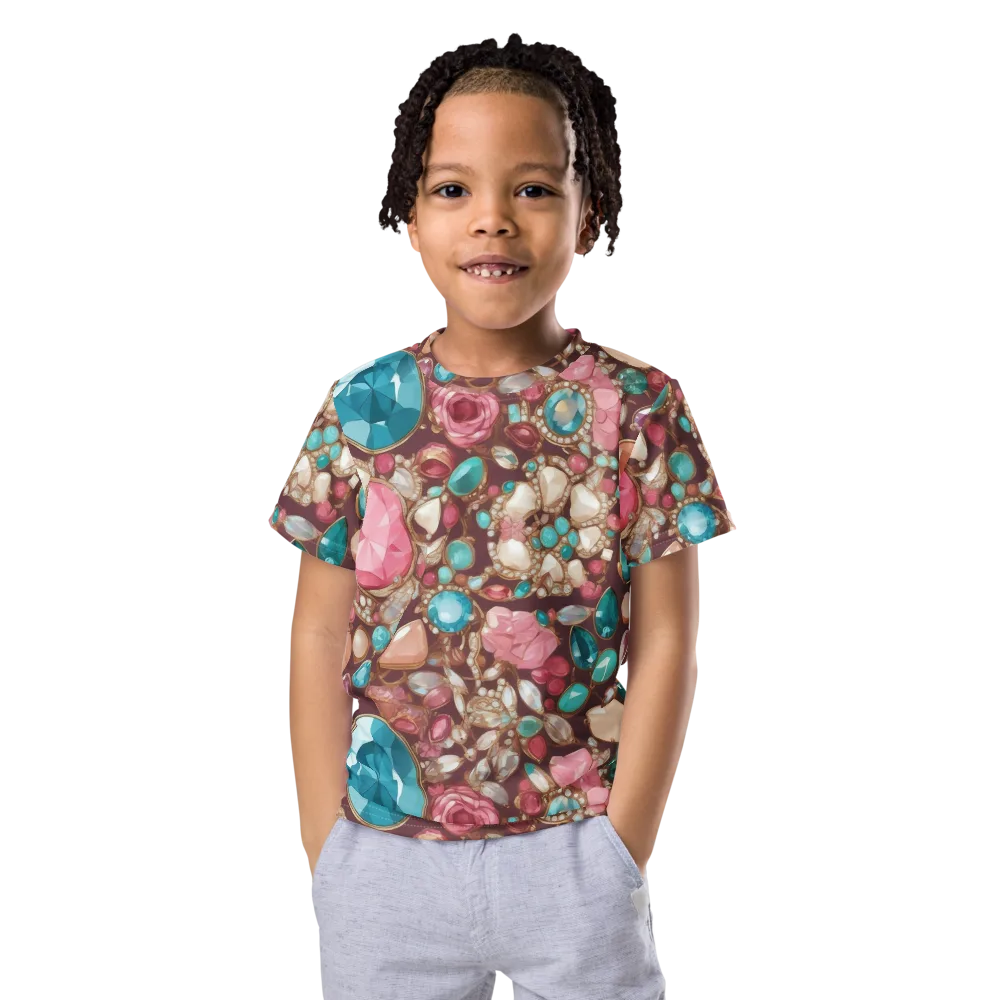 Jewel Box Bloom on Kids Crew Neck T-Shirt — Front