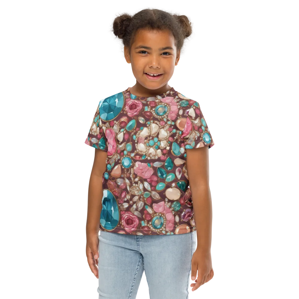 Jewel Box Bloom on Kids Crew Neck T-Shirt — Front