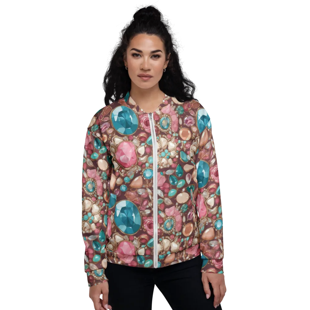 Jewel Box Bloom on Bomber Jacket — Front