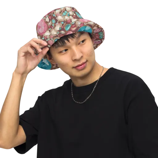 Jewel Box Bloom on a Reversible Bucket Hat