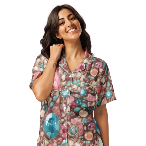 Jewel Box Bloom on a Women's Short Sleeve Pajama Top
