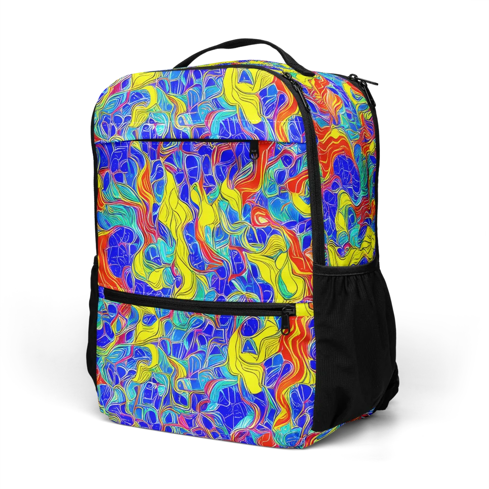 Blue Flame Maze on Utility Backpack — Left Front