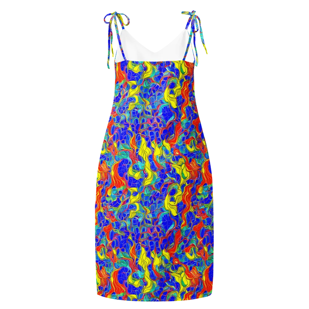 Blue Flame Maze on Slip Dress — Back