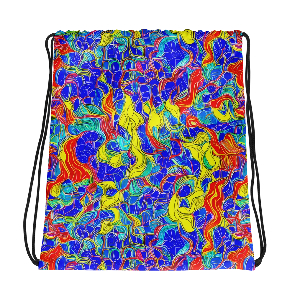 Blue Flame Maze on Drawstring Bag — Photo