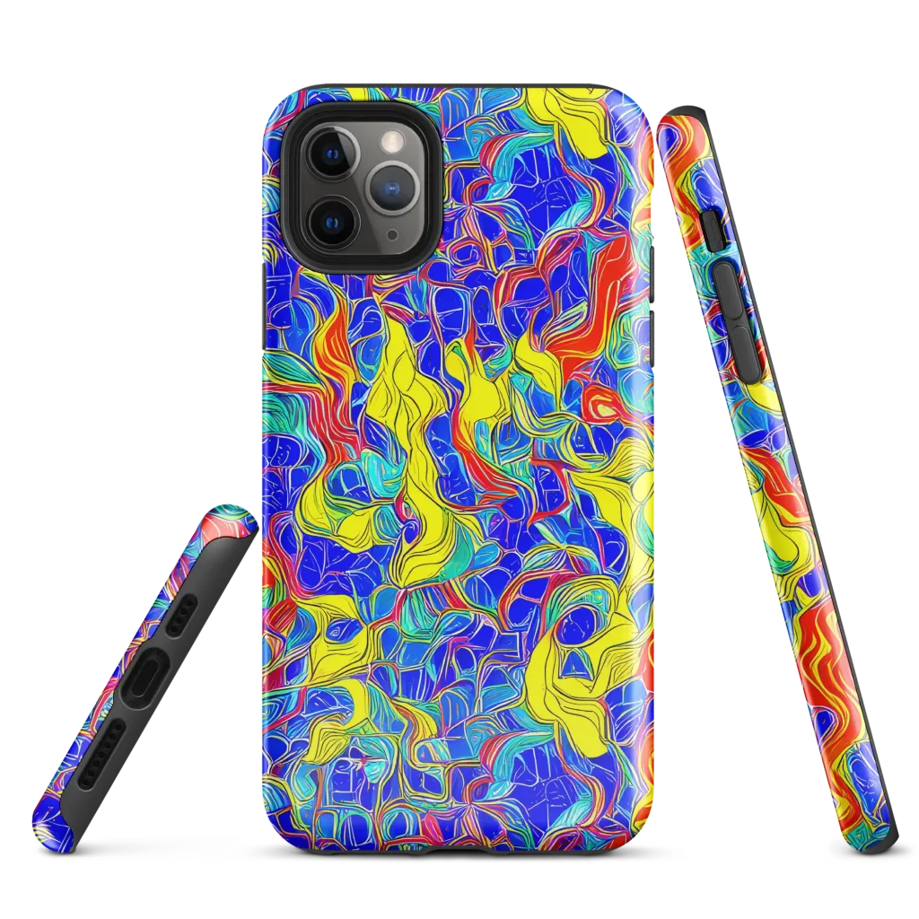 Blue Flame Maze on Tough Case for iPhone® — Front
