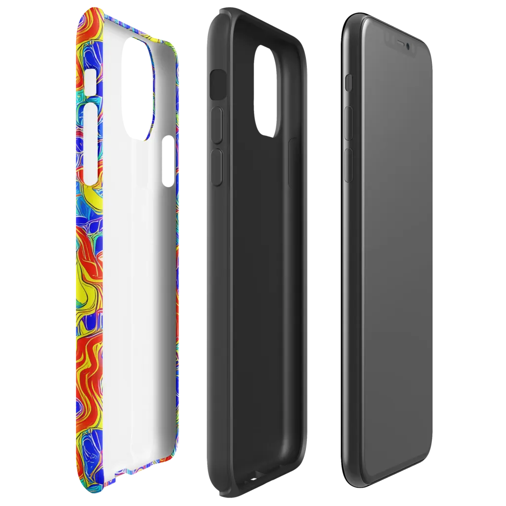 Blue Flame Maze on Tough Case for iPhone® — Right