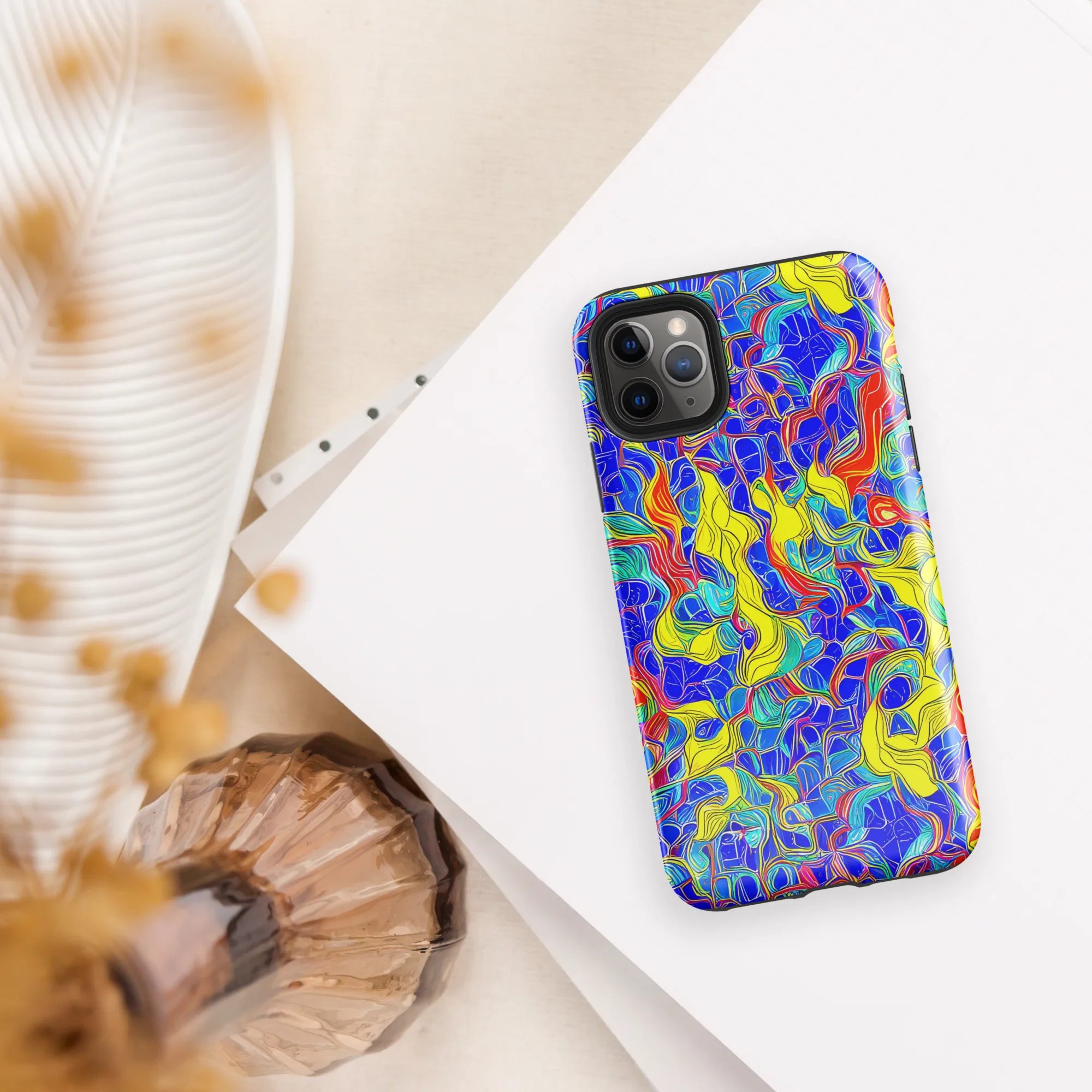 Blue Flame Maze on Tough Case for iPhone® — Front