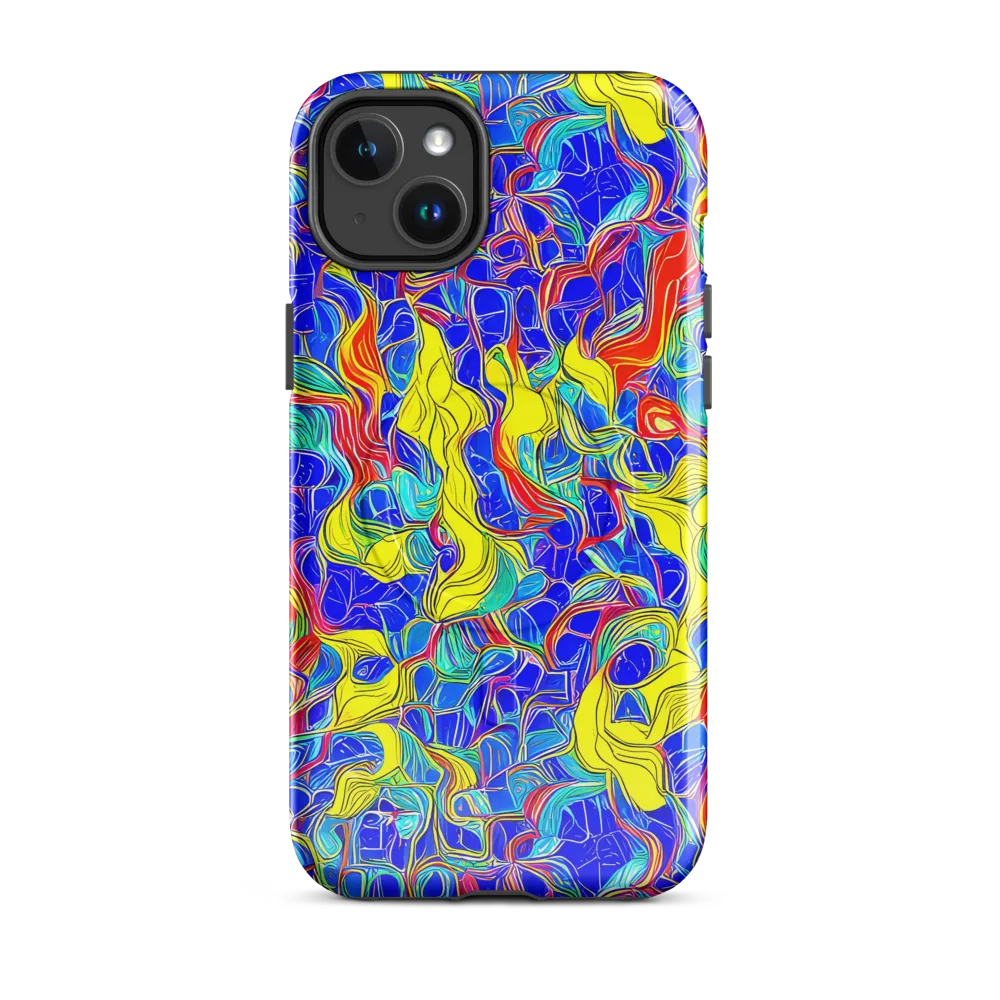 Blue Flame Maze on MagSafe Tough Case for iPhone® — Front