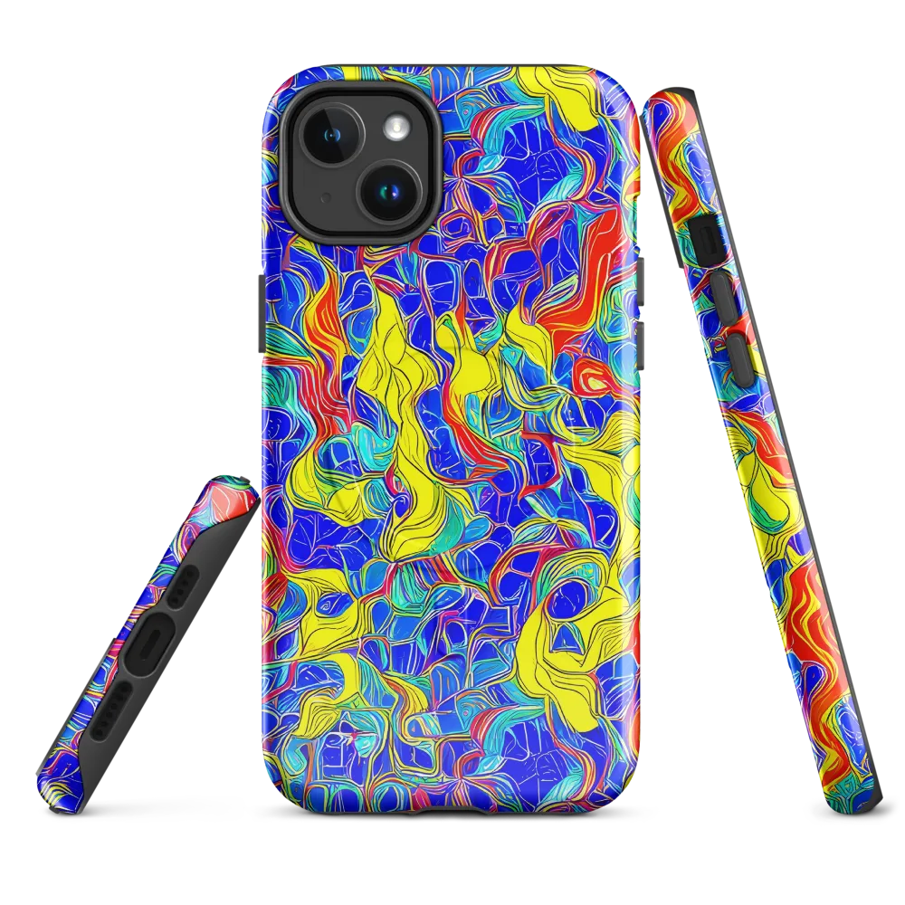 Blue Flame Maze on MagSafe Tough Case for iPhone® — Front